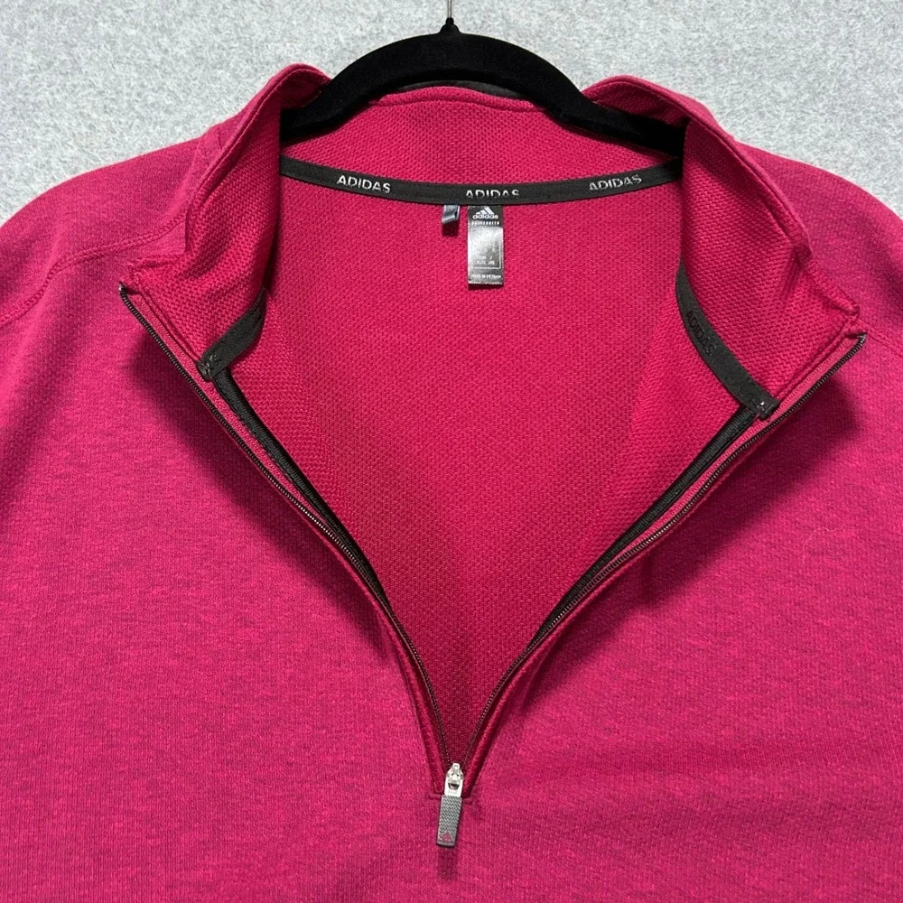 Adidas Pullover Quarter Zip Mens XL Pink Primegreen Activewear Athleisure